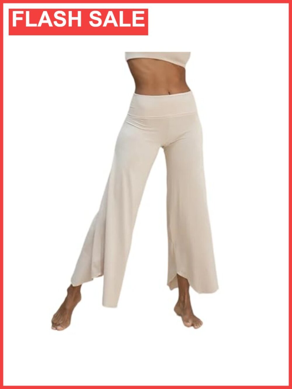 Maohao Wide Leg Flare Yoga Pants High Stretch Palazzo Lounge Trousers Foldover